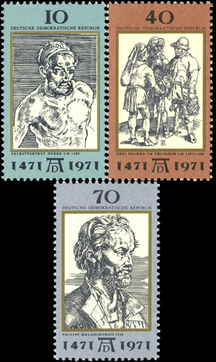 Briefmarken: DDR 1971, Mi.Nr. 1672-1674, Albrecht Dürer. Postfrisch