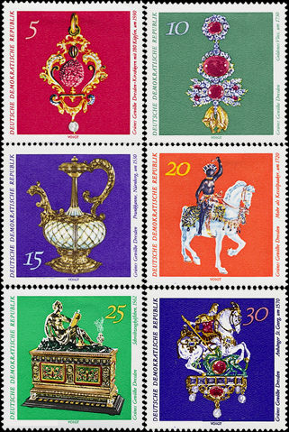 Briefmarken: DDR 1971, Mi.Nr. 1682-1687, Grünes Gewölbe, Dresden. Postfrisch