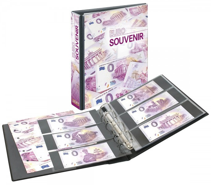 PUBLICA M Sammelalbum für 0-Euro Souvenirscheine mit 10 beidseitig bestückbaren Folienblättern, für 60 Belege