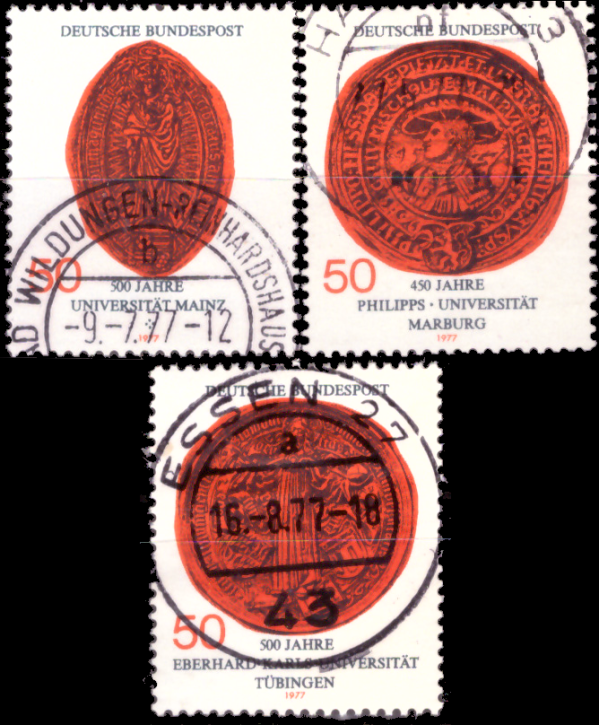 Briefmarken BRD (Bund) 1977, Mi.Nr. 938, 939, 946, Gestempelt