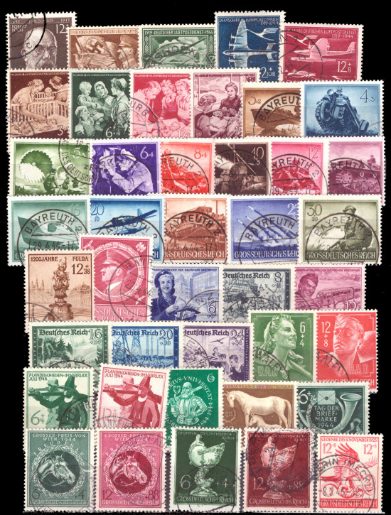 Briefmarken Deutsches Reich Jahrgang 1944 Mi.Nr. 864-906 Gestempelt