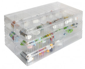 Lindner Stapelbare Sammel- und Präsentationsbox Set bestehend aus 10 Einzelboxen