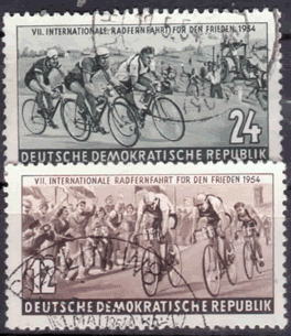 Briefmarken DDR 1954, Mi. Nr. 426-427, 7. Int. Friedensfahrt, Gestempelt