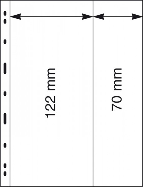 Lindner UNIPLATE Blätter mit 2 Streifen (122 und 70 mm), glasklar, 5er-Packung