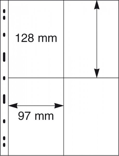 Lindner UNIPLATE Blätter mit 4 Taschen (97 x 128 mm), glasklar, 5er-Packung