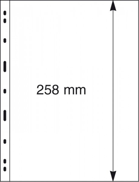 Lindner UNIPLATE Blätter mit 1 Streifen (258 mm), glasklar, 5er-Packung