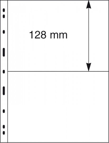 Lindner UNIPLATE Blätter mit 2 Streifen (128 mm), glasklar, 5er-Packung