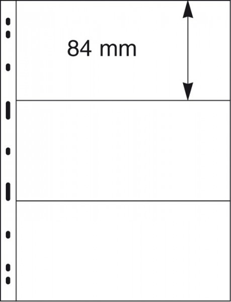 Lindner UNIPLATE Blätter mit 3 Streifen (84 mm), glasklar, 5er-Packung