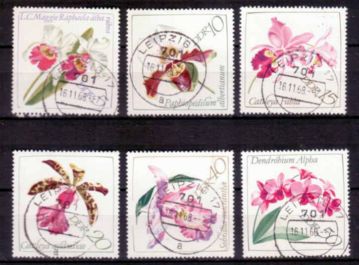 Briefmarken DDR 1968, Mi. Nr. 1420-1425, Orchideen. Gestempelt