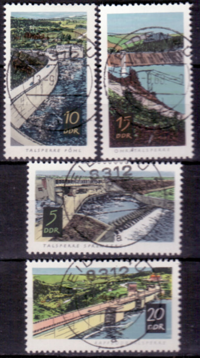 Briefmarken DDR 1968, Mi. Nr. 1400-1403, Talsperren. Gestempelt