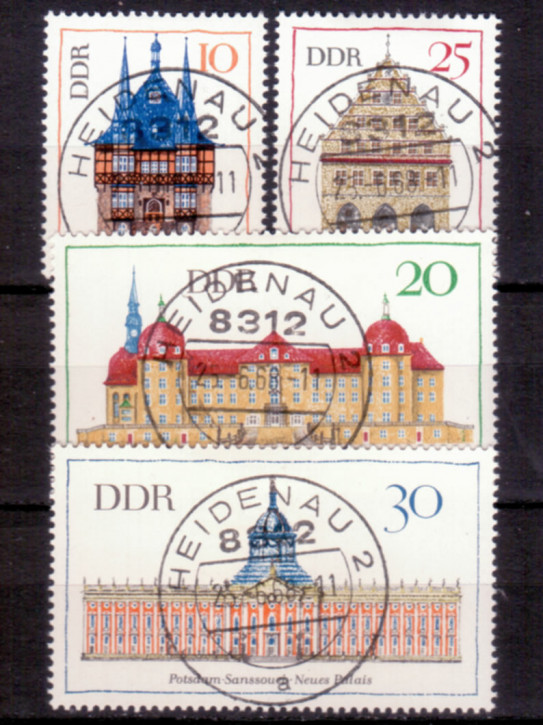 Briefmarken DDR 1968, Mi. Nr. 1379-1382, Bedeutende Bauwerke (II). Gestempelt