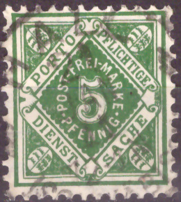Dienstmarken Altdeutschland Württemberg 1890, Mi. Nr. D 103, Ziffer in Raute, Gestempelt