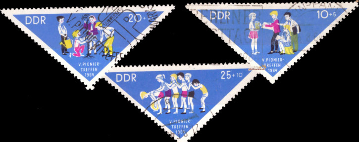 Briefmarken: DDR 1964, Mi.Nr. 1045-1047, Pioniertreffen, Gestempelt