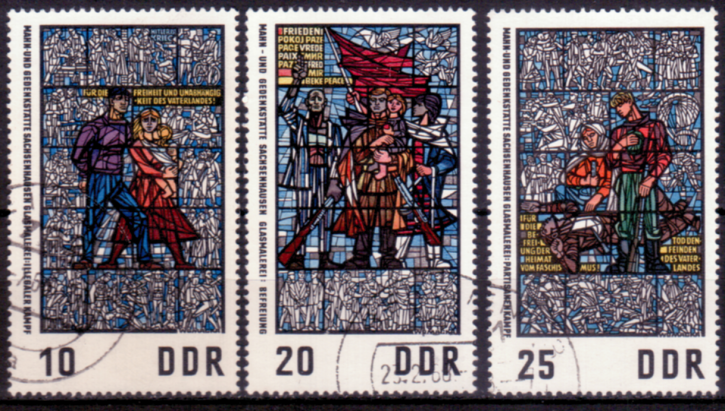 Briefmarken DDR 1968, Mi. Nr. 1346-1348, Glasmalerei, Gestempelt