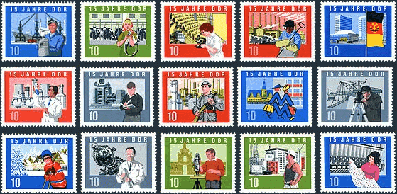 Briefmarken: DDR 1964 Mi.Nr. 1059A-1073A, 15 Jahre DDR, Postfrisch