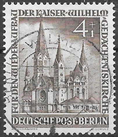 Briefmarken Berlin 1953 Mi.Nr. 106, Kaiser-Wilhelm-Gedächtniskirche. Gestempelt