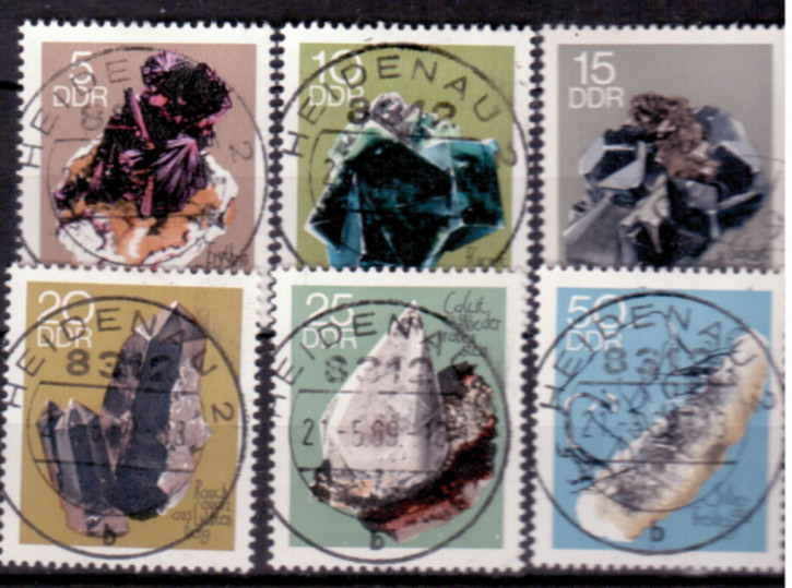 Briefmarken DDR 1969, Mi. Nr. 1468-1473, Minerale Bergakademie Freiberg (I). Gestempelt
