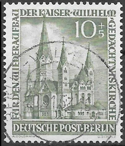 Briefmarken Berlin 1953 Mi.Nr. 107, Kaiser-Wilhelm-Gedächtniskirche. Gestempelt