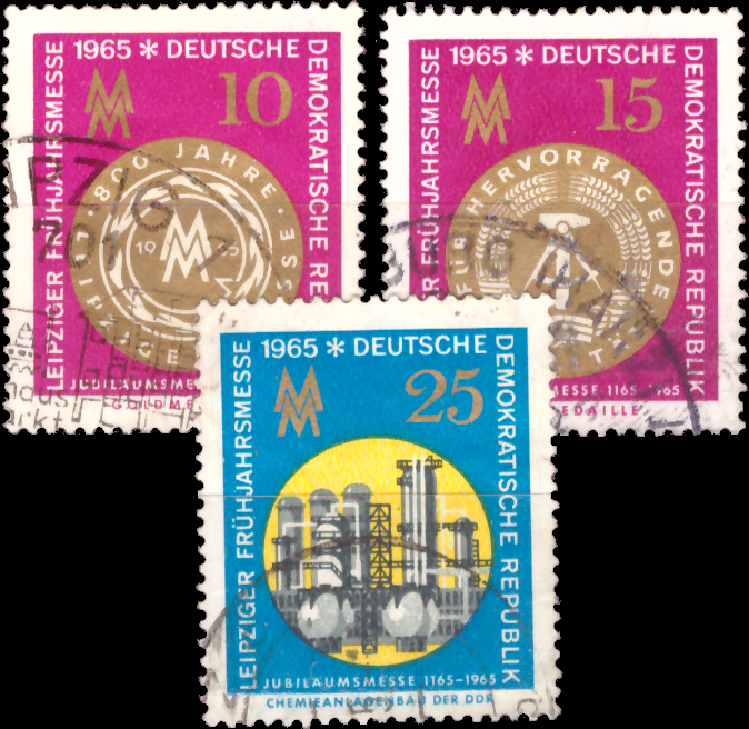 Briefmarken: DDR 1965, Mi.Nr. 1090 - 1092, Leipziger Frühjahrsmesse, Gestempelt