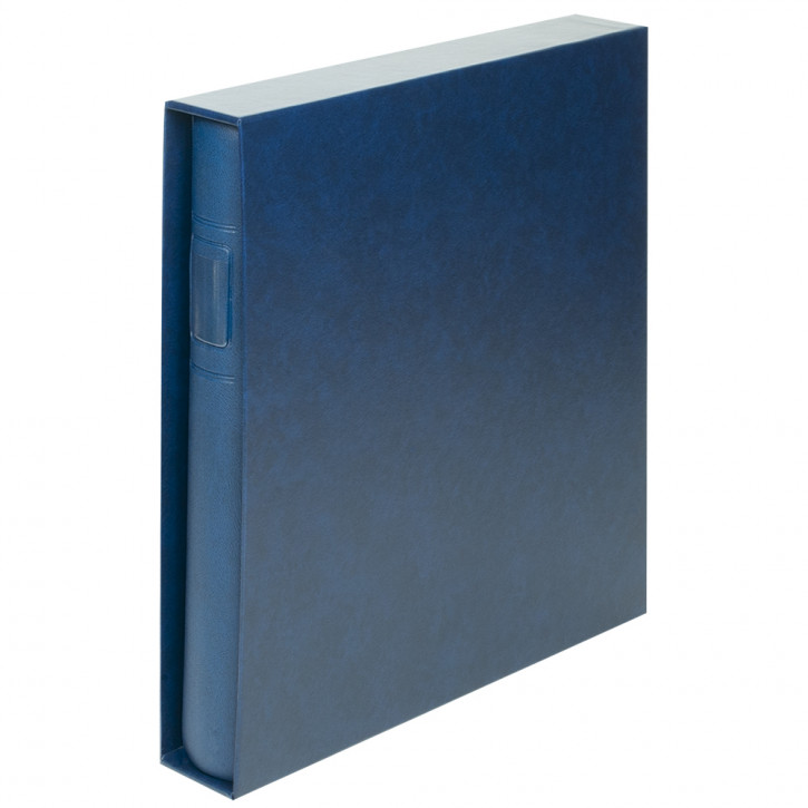 Lindner Set: Ringbinder STANDARD mit Schutzkassette in Blau