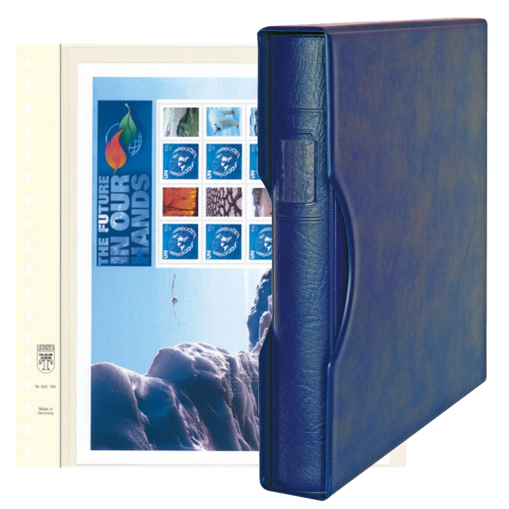 Lindner Komplettangebot: Ringbinder-Set REGULAR (1124) in Blau inkl. 2 10er-Packungen dT-Blanko-Blätter 1 Tasche 290 mm
