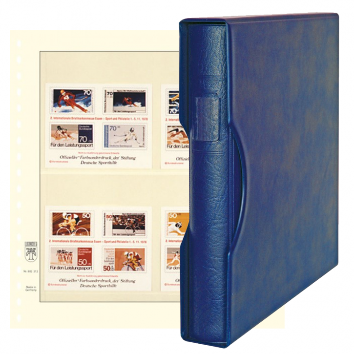 Lindner Komplettangebot: Ringbinder-Set REGULAR (1124) in Blau inkl. 2 10er-Packungen dT-Blanko-Blätter 2 Streifen 114/116 mm