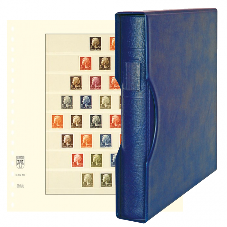 Lindner Komplettangebot: Ringbinder-Set REGULAR (1124) in Blau inkl. 2 10er-Packungen T-Blanko-Blätter 8 Streifen: 24/25 mm
