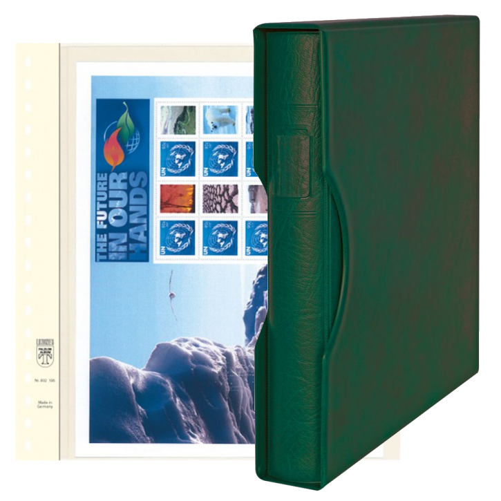 Lindner Komplettangebot: Ringbinder-Set REGULAR (1124) in Grün inkl. 2x 10er-Packungen dT-Blanko-Blätter 1 Tasche 290 mm