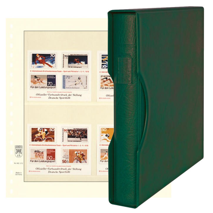 Lindner Komplettangebot: Ringbinder-Set REGULAR (1124) in Grün inkl. 2x 10er-Packungen dT-Blanko-Blätter 2 Streifen 114/116 mm