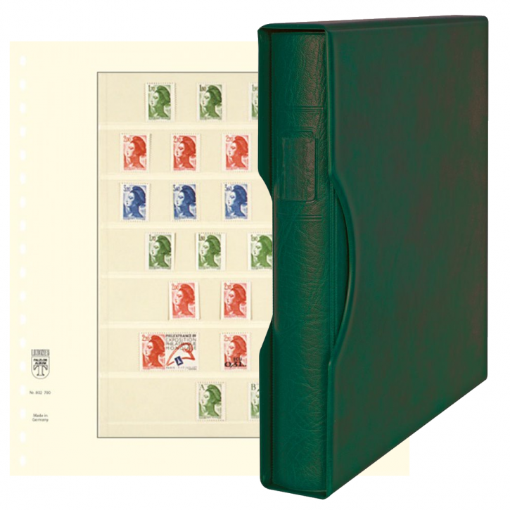 Lindner Komplettangebot: Ringbinder-Set REGULAR (1124) in Grün inkl. 2x 10er-Packungen T-Blanko-Blätter 7 Streifen: 28/30 mm