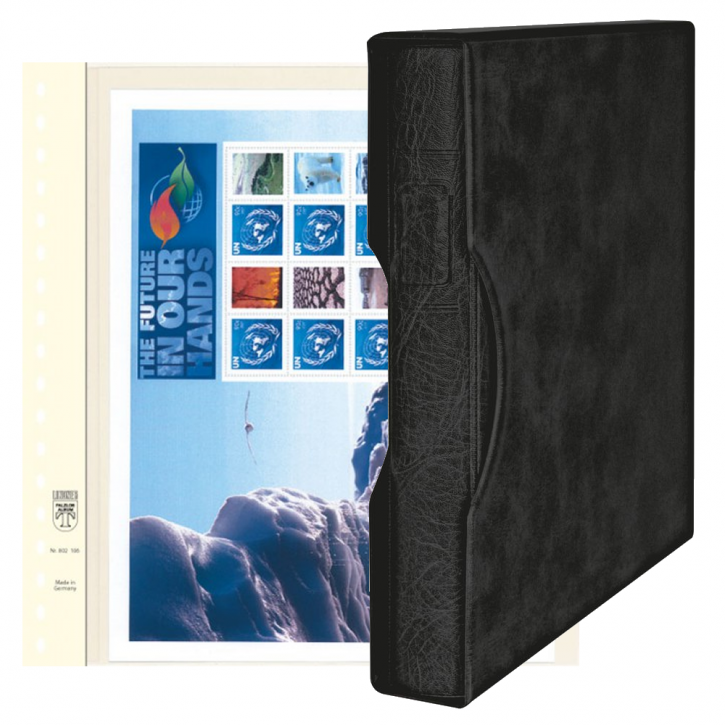 Lindner Komplettangebot: Ringbinder-Set REGULAR (1124) in Schwarz inkl. 2x 10er-Packungen dT-Blanko-Blätter 1 Tasche 290 mm