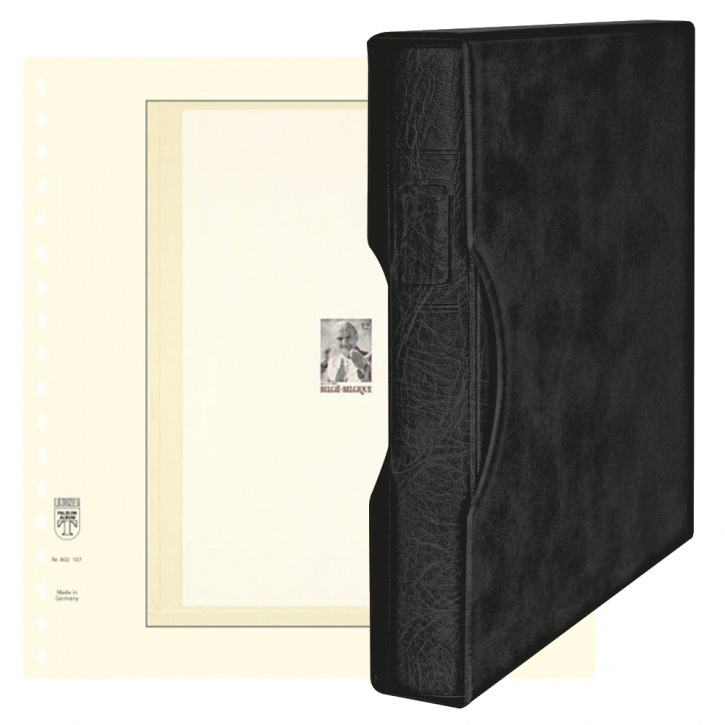 Lindner Komplettangebot: Ringbinder-Set REGULAR (1124) in Schwarz inkl. 2x 10er-Packungen T-Blanko-Blätter 1 Tasche 238 mm