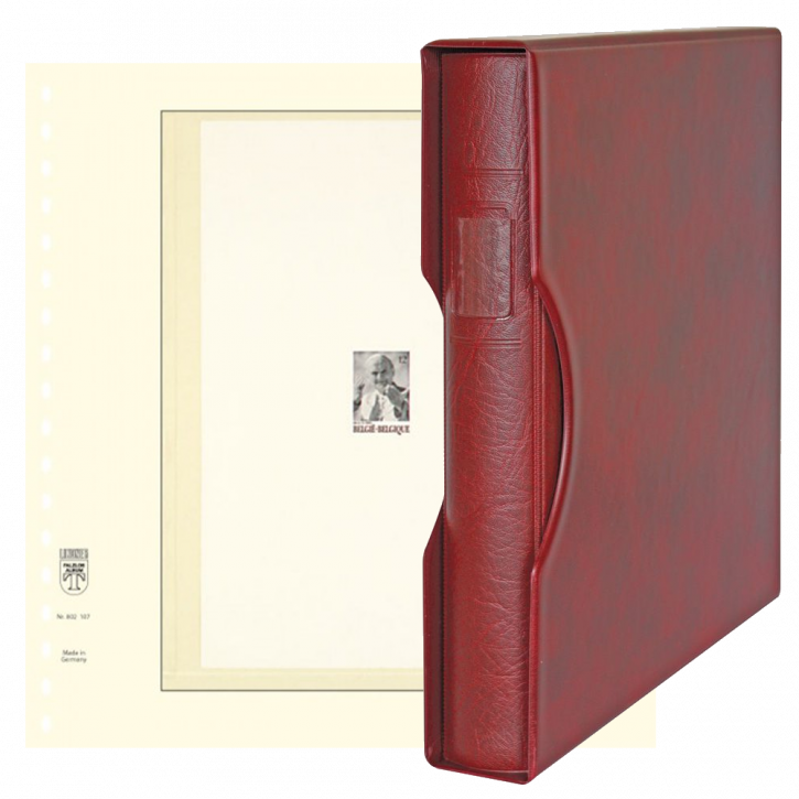 Lindner Komplettangebot: Ringbinder-Set REGULAR (1124) in Weinrot inkl. 2x 10er-Packungen T-Blanko-Blätter 1 Tasche 238 mm