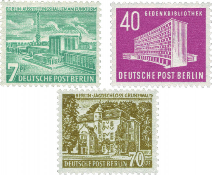 Briefmarken Berlin 1954 Mi.Nr. 121-123, Berliner Bauten (III). Postfrisch