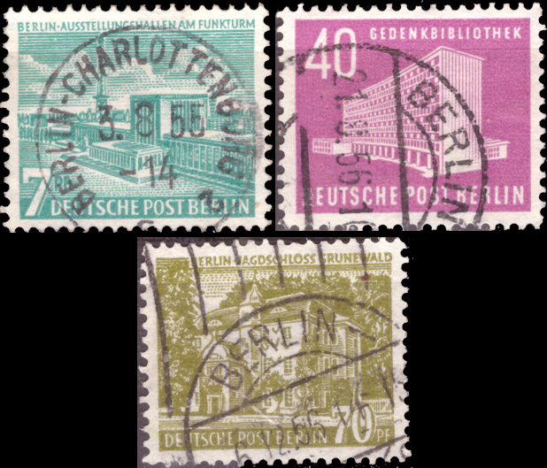 Briefmarken Berlin 1954 Mi.Nr. 121-123, Berliner Bauten (III). Gestempelt