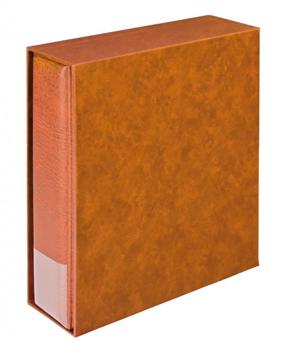 LINDNER Set Multi collect: Ringbinder REGULAR 1300 mit Schutzkassette 1301. Hellbraun.