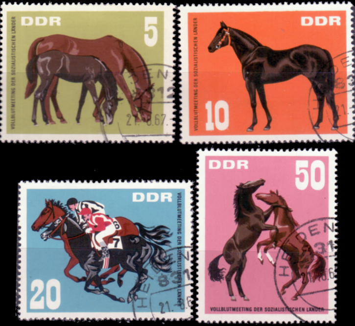 Briefmarken DDR 1967, Mi.Nr. 1302-1305, Vollblutmeeting, Gestempelt