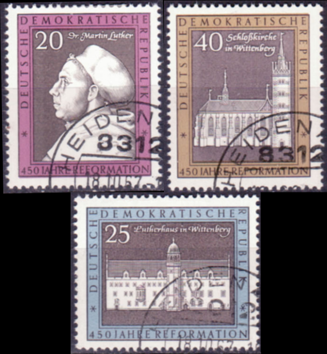 Briefmarken DDR 1967, Mi.Nr. 1317-1318, Reformation, Gestempelt