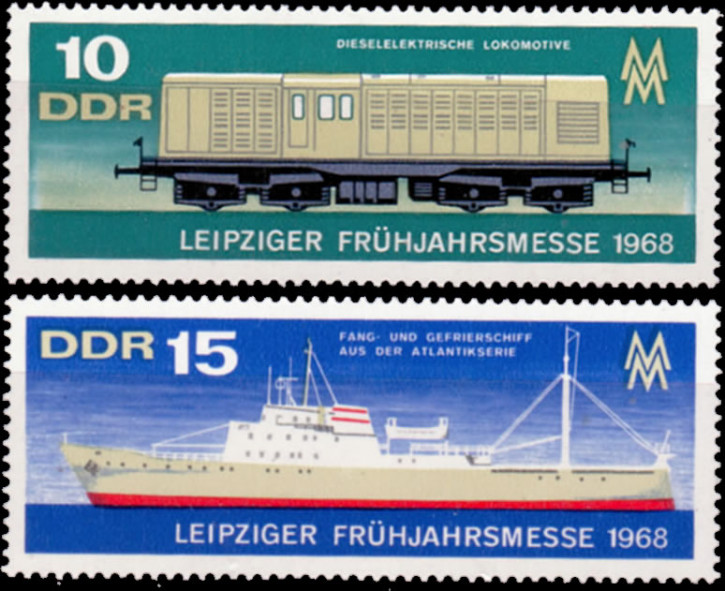 Briefmarken DDR 1968, Mi. Nr. 1349 - 1350, Leipziger Frühjahrsmesse, Postfrisch