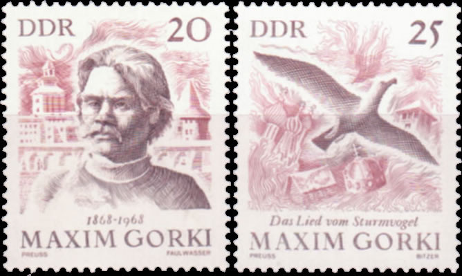 Briefmarken DDR 1968, Mi. Nr. 1351 - 1352, Maxim Gorki, Postfrisch