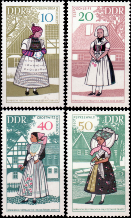 Briefmarken DDR 1968, Mi. Nr. MiNr. 1353-1356, Volkstrachten (III), Postfrisch
