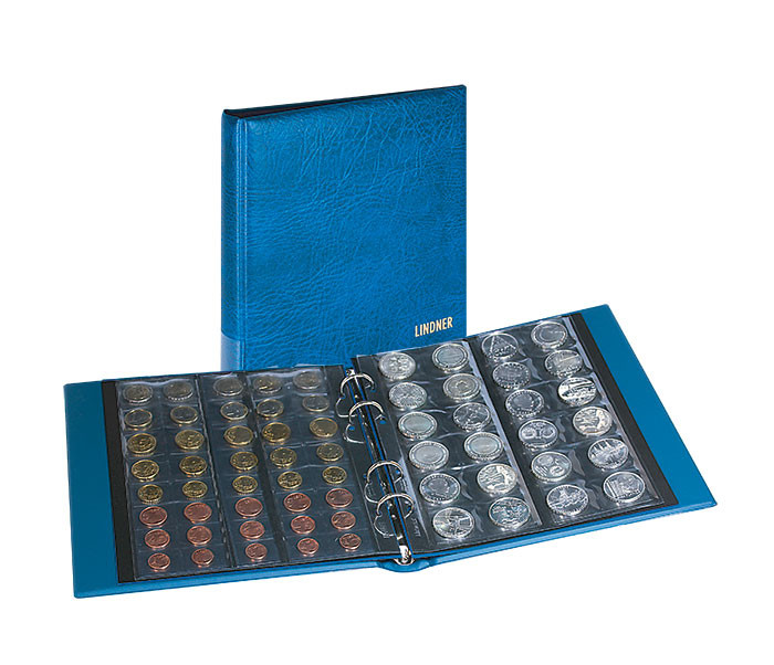 LINDNER Münzalbum RONDO inkl. 5 Münzblätter Multi Collect in Blau