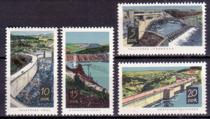 Briefmarken DDR 1968, Mi. Nr. 1400-1403, Talsperren. Postfrisch