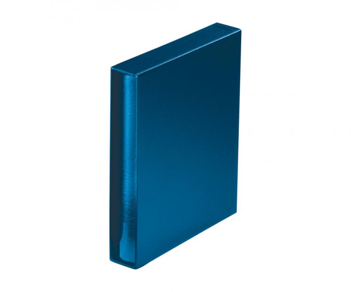 LINDNER Set: Ringbinder RONDO REGULAR mit Schutzkassette. Blau