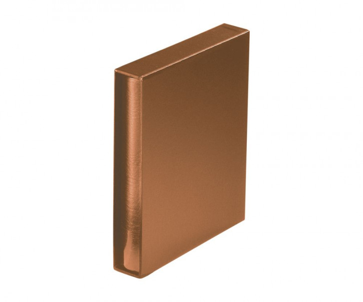 LINDNER Set: Ringbinder RONDO REGULAR mit Schutzkassette. Hellbraun