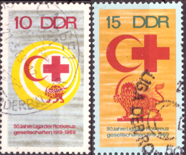Briefmarken DDR 1969, Mi. Nr. 1466-1467, Rotes Kreuz. Gestempelt