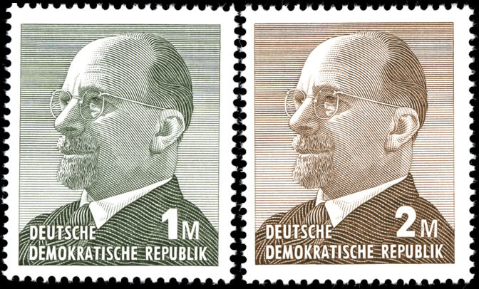 Briefmarken DDR 1969, Mi. Nr. 1481-1482, Walter Ulbricht. Großformat (III). Postfrisch
