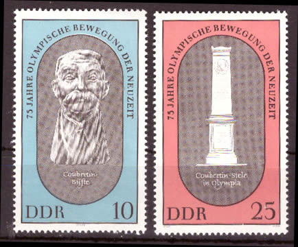Briefmarken DDR 1969, Mi. Nr. 1489-1490, olympische Bewegung. Postfrisch