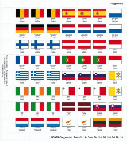 Lindner Perforiertes farbiges Flaggenblatt