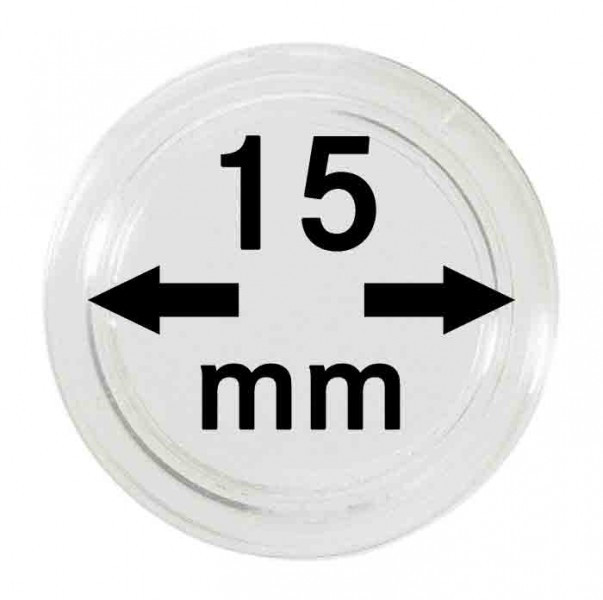 Lindner Münzkapseln Innen-Ø 15 mm, 10er-Packung